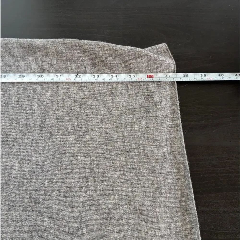 Namsar Gray Cashmere Handmade Asymmetric Length Poncho Sweater Shawl, One Size - Picture 5 of 6